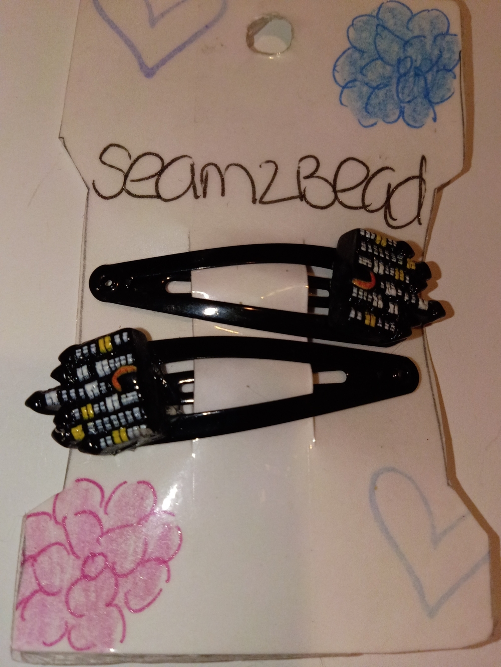 Black Kids Hair Clips with Haunted House